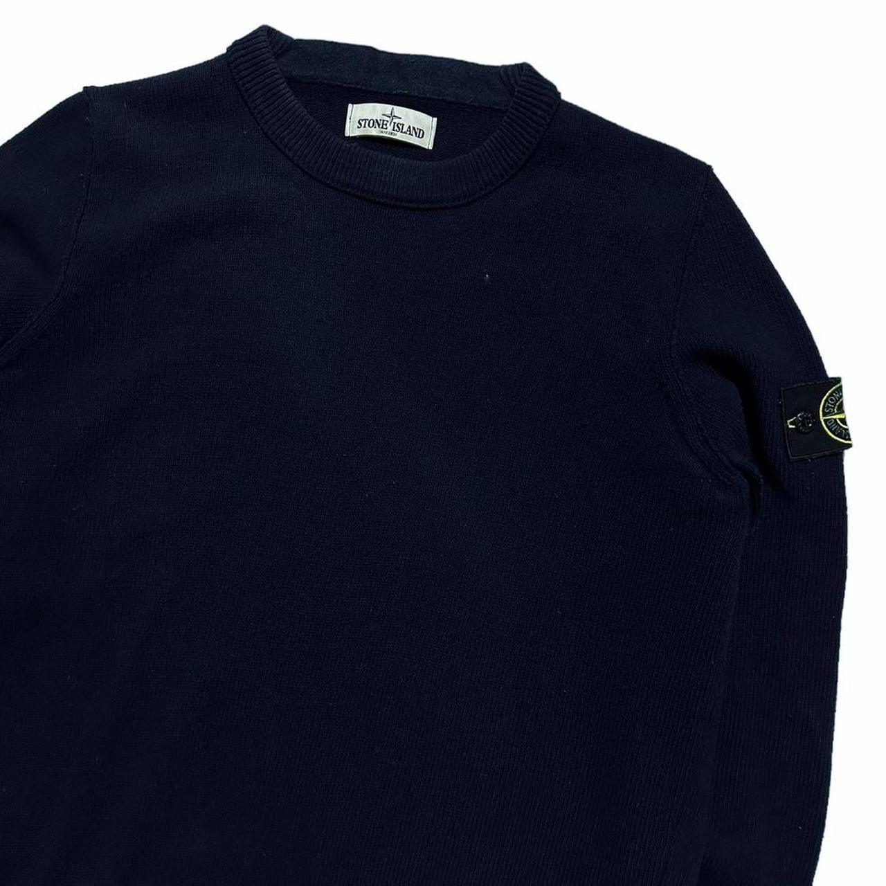 Stone Island Blue Knit Pullover Crewneck - Known Source