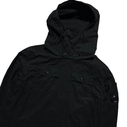 Cp Company Black Hooded Overshirt - Known Source