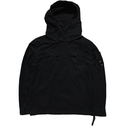 Cp Company Black Hooded Overshirt - Known Source