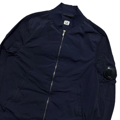 CP Company Dark Blue Nycra Nylon Big Lens Bomber Jacket - Known Source