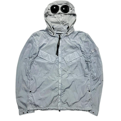 CP Company Chrome Ice Blue Nylon Goggle Jacket - Known Source