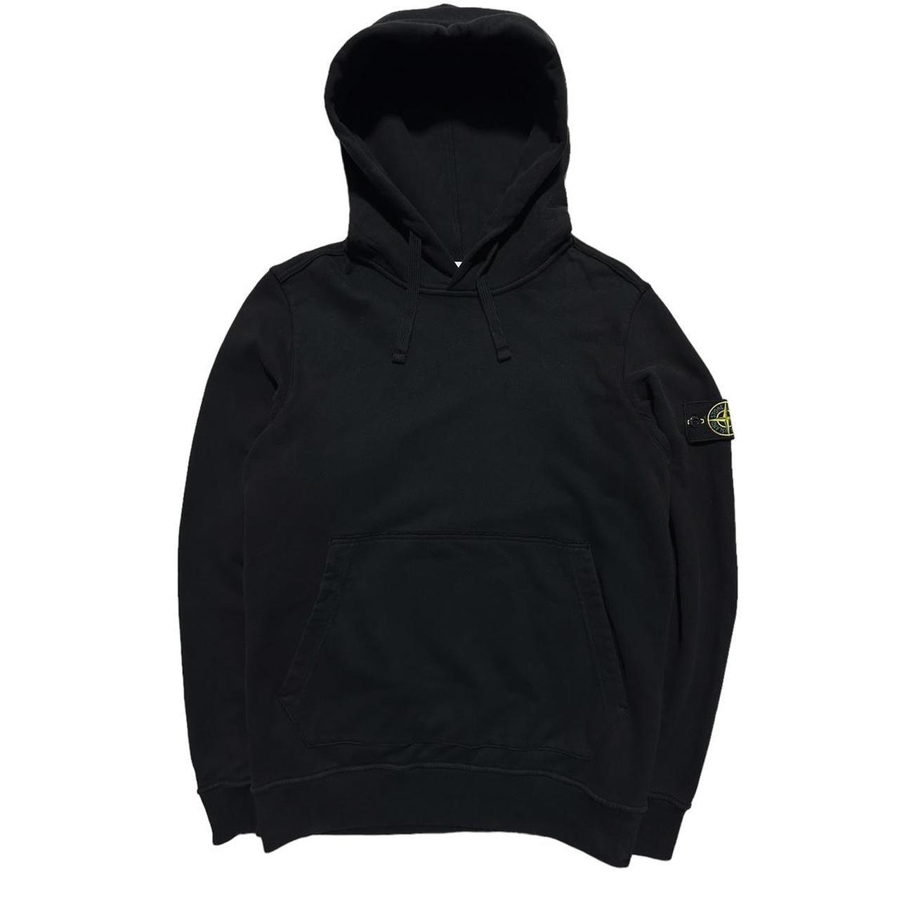 Stone Island Black Pullover Drawstring Hoodie - Known Source