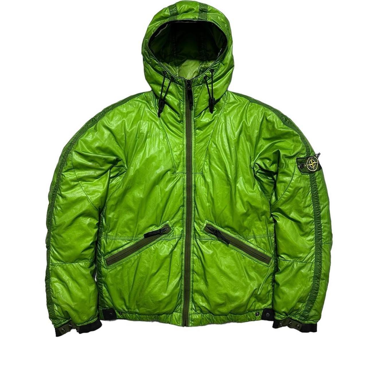 Stone Island Green Mesh Badge Down Jacket - Known Source