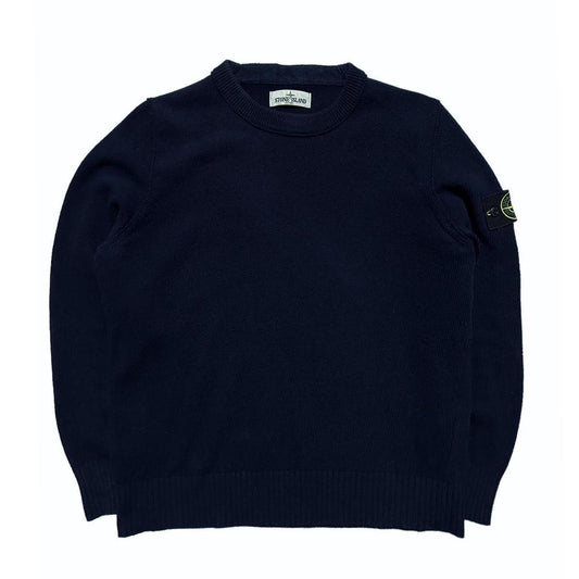 Stone Island Blue Knit Pullover Crewneck - Known Source