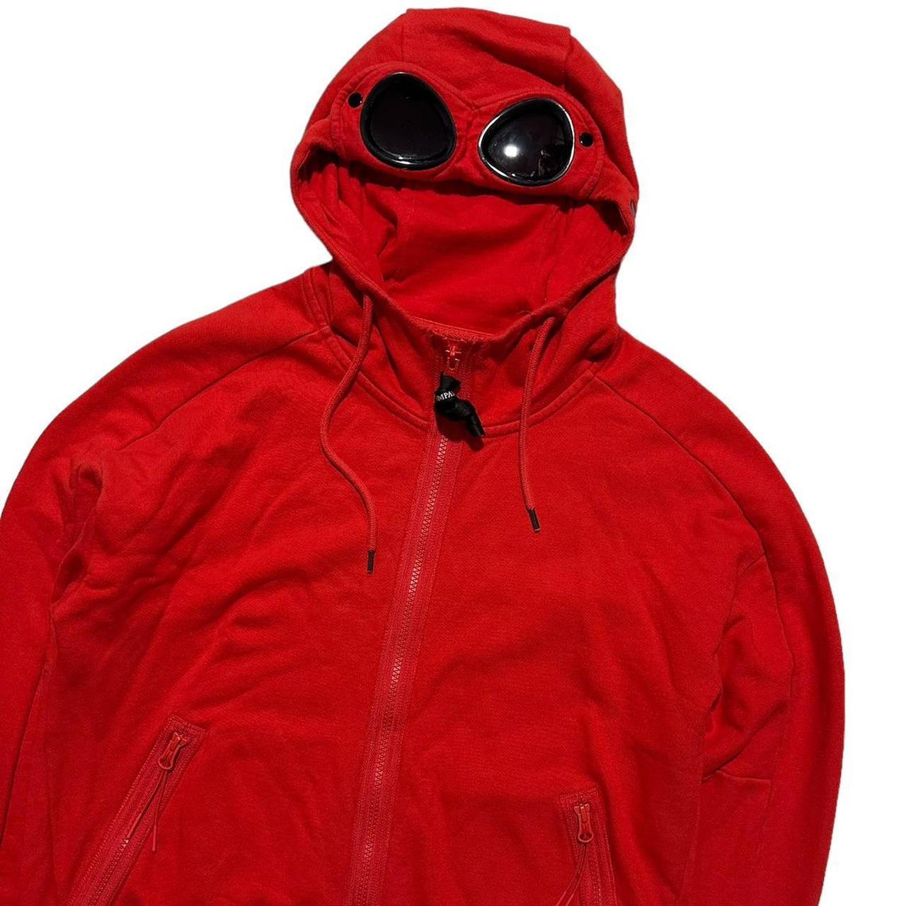 CP Company Red Full Zip Goggle Hoodie - Known Source