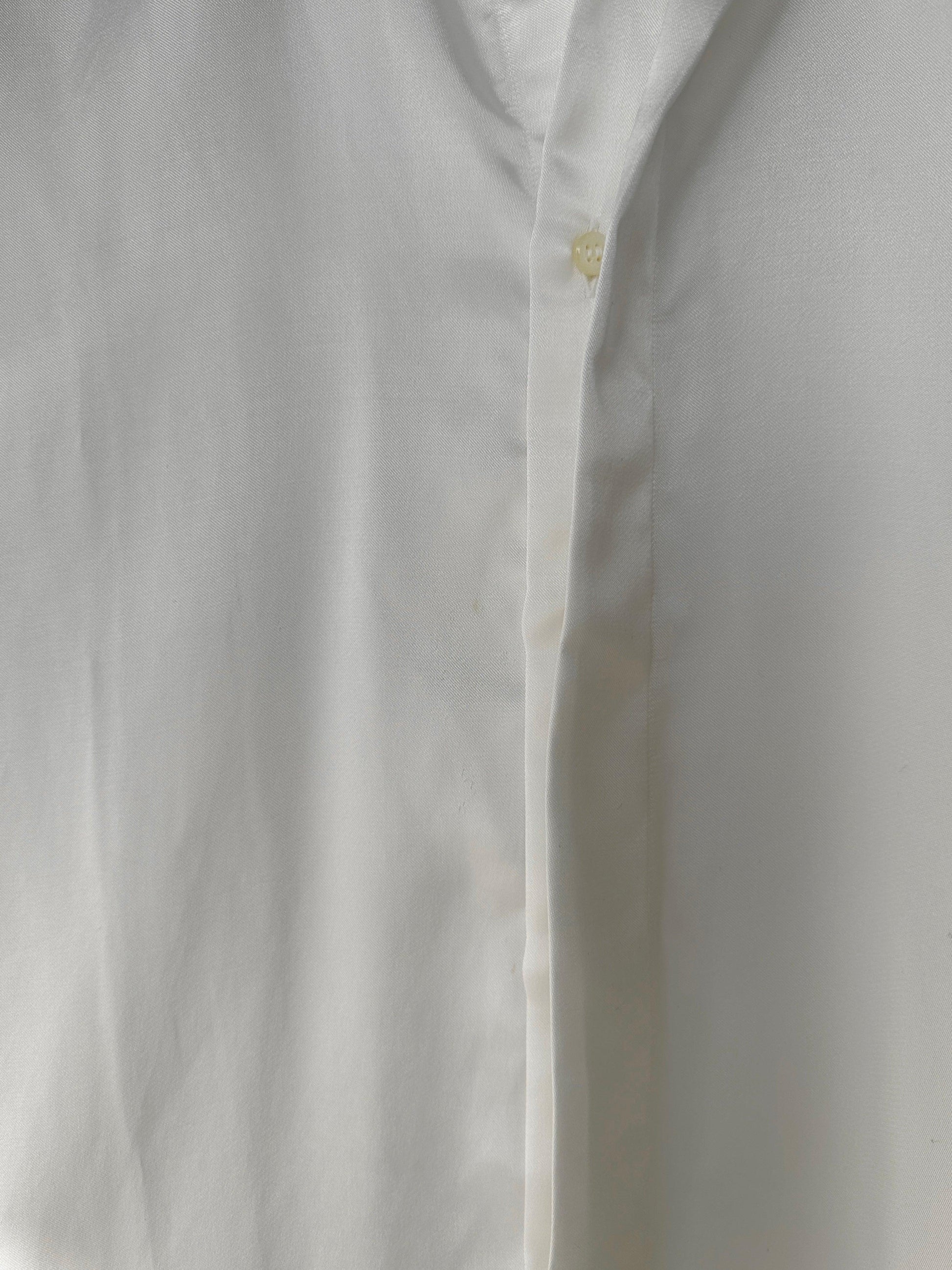 Pierre Cardin Cotton Satin Collarless Dress Shirt - L - Known Source