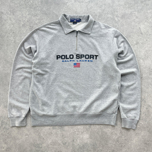 Polo Sport Ralph Lauren 1990s 1/4 embroidered sweatshirt (M) - Known Source