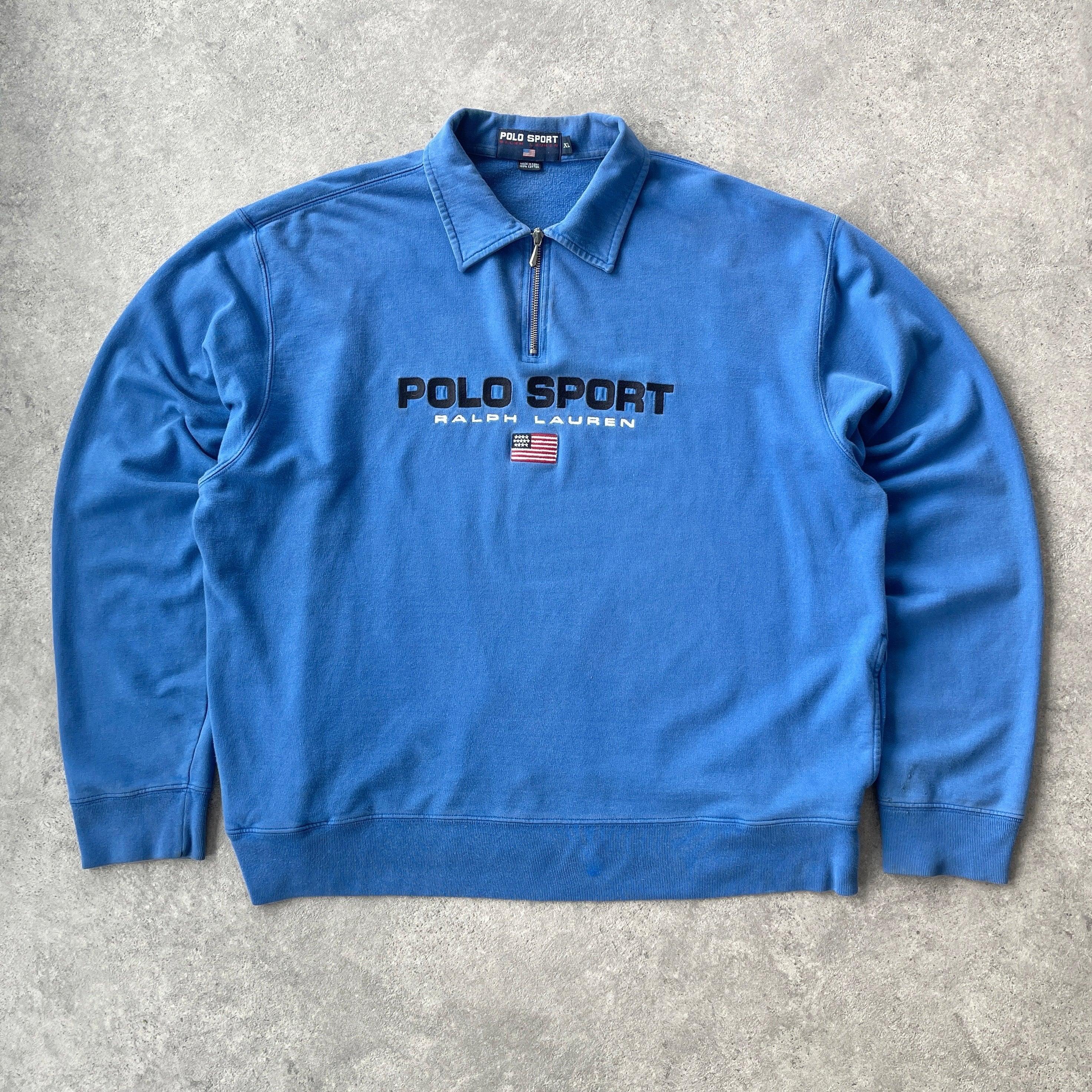 Polo Sport Ralph Lauren 1990s 1 4 embroidered sweatshirt XL