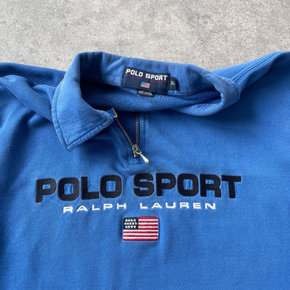 Polo Sport Ralph Lauren 1990s 1/4 embroidered sweatshirt (XL) - Known Source