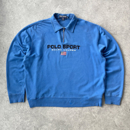 Polo Sport Ralph Lauren 1990s 1/4 embroidered sweatshirt (XL) - Known Source