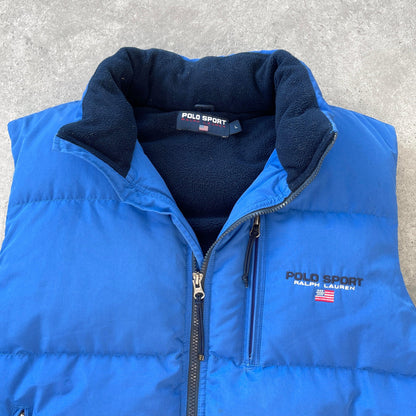 Polo Sport Ralph Lauren 1990s fleece lined down fill puffer gilet (L) - Known Source