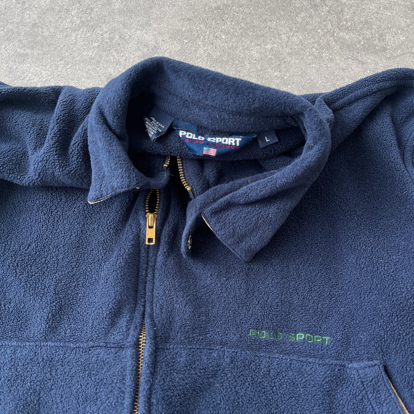 Polo Sport Ralph Lauren 1990s heavyweight fleece harrington jacket (L) - Known Source