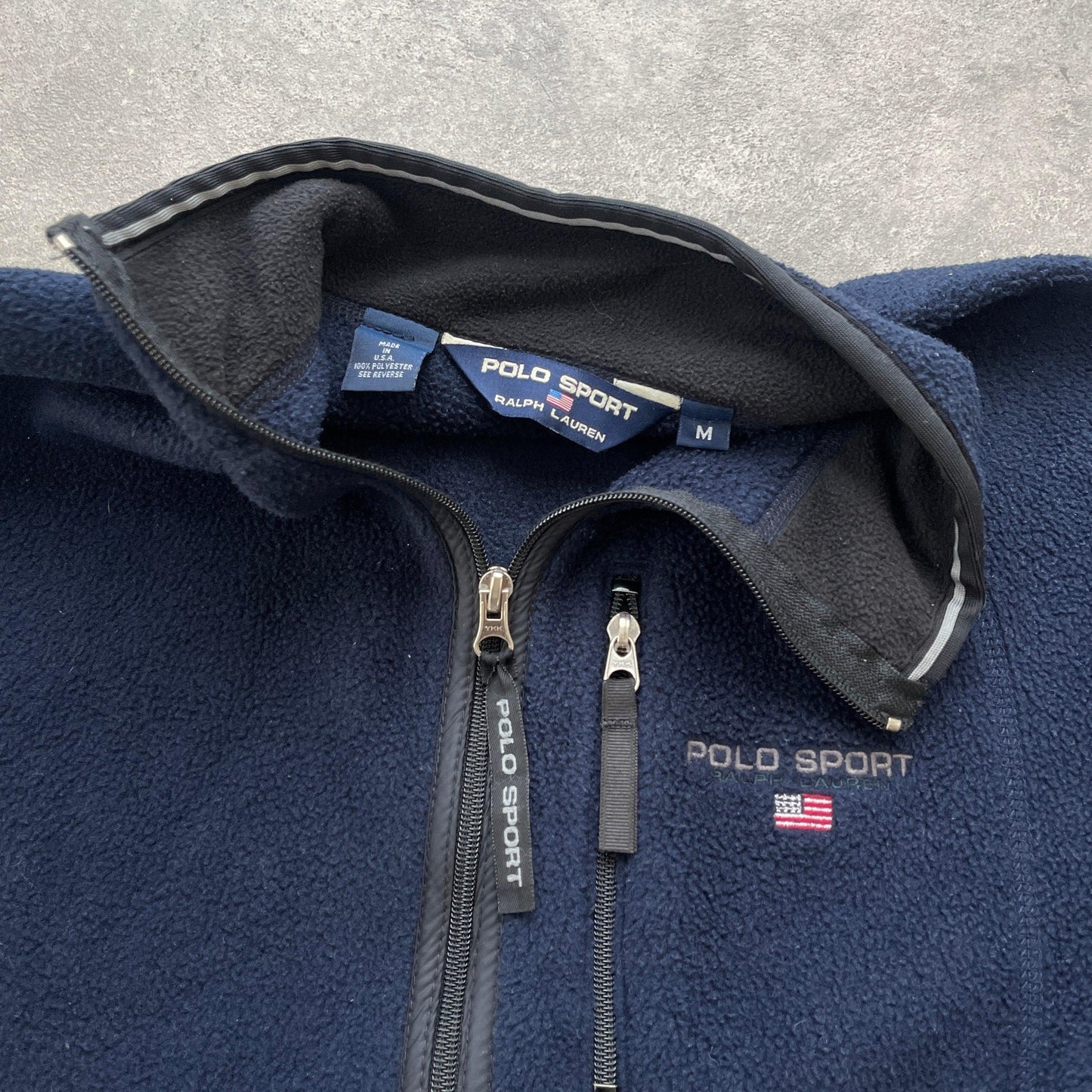 Polo Sport Ralph Lauren 1990s heavyweight zip up fleece jacket (M) - Known Source