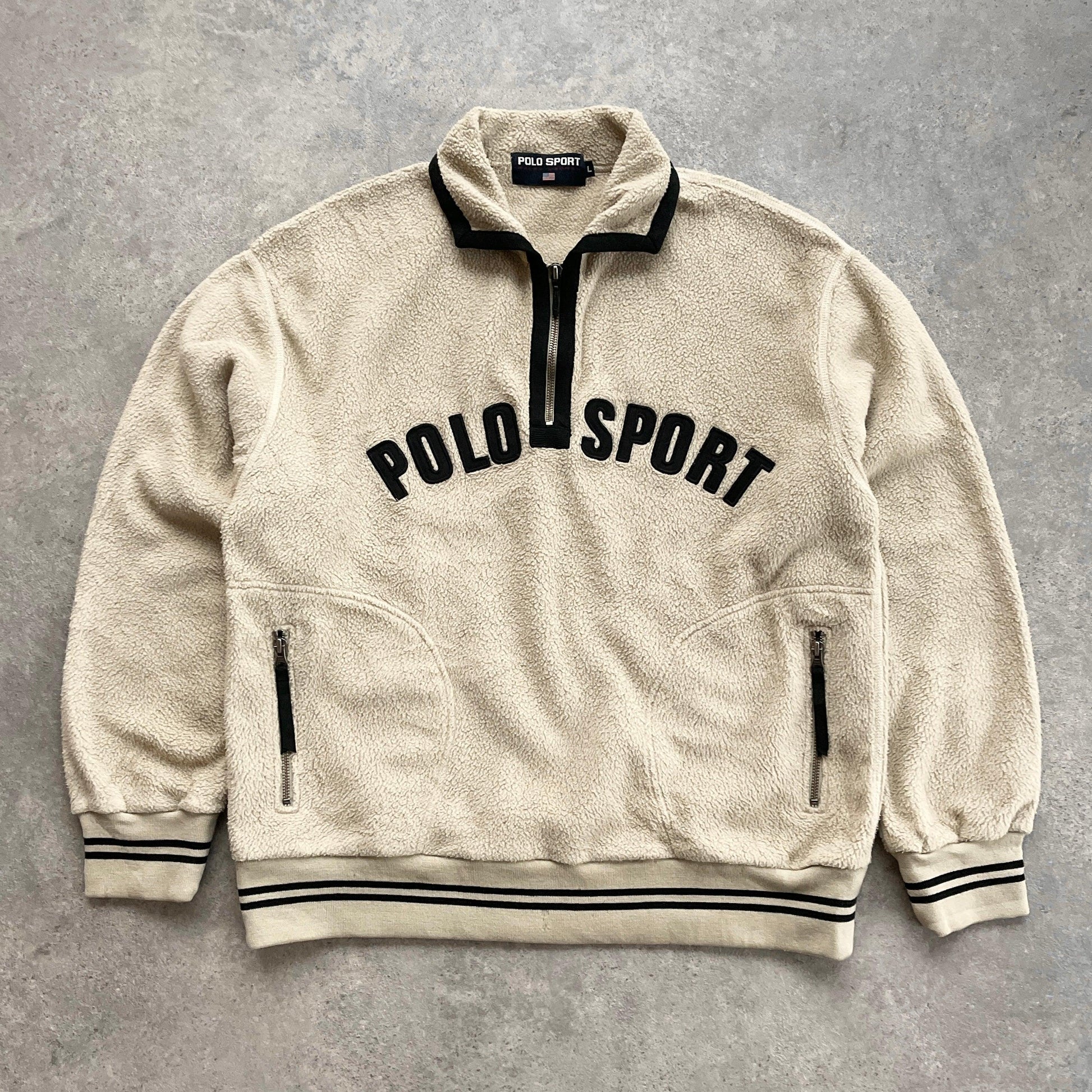 Polo Sport Ralph Lauren RARE 1990s heavyweight 1/4 zip fleece (L) - Known Source