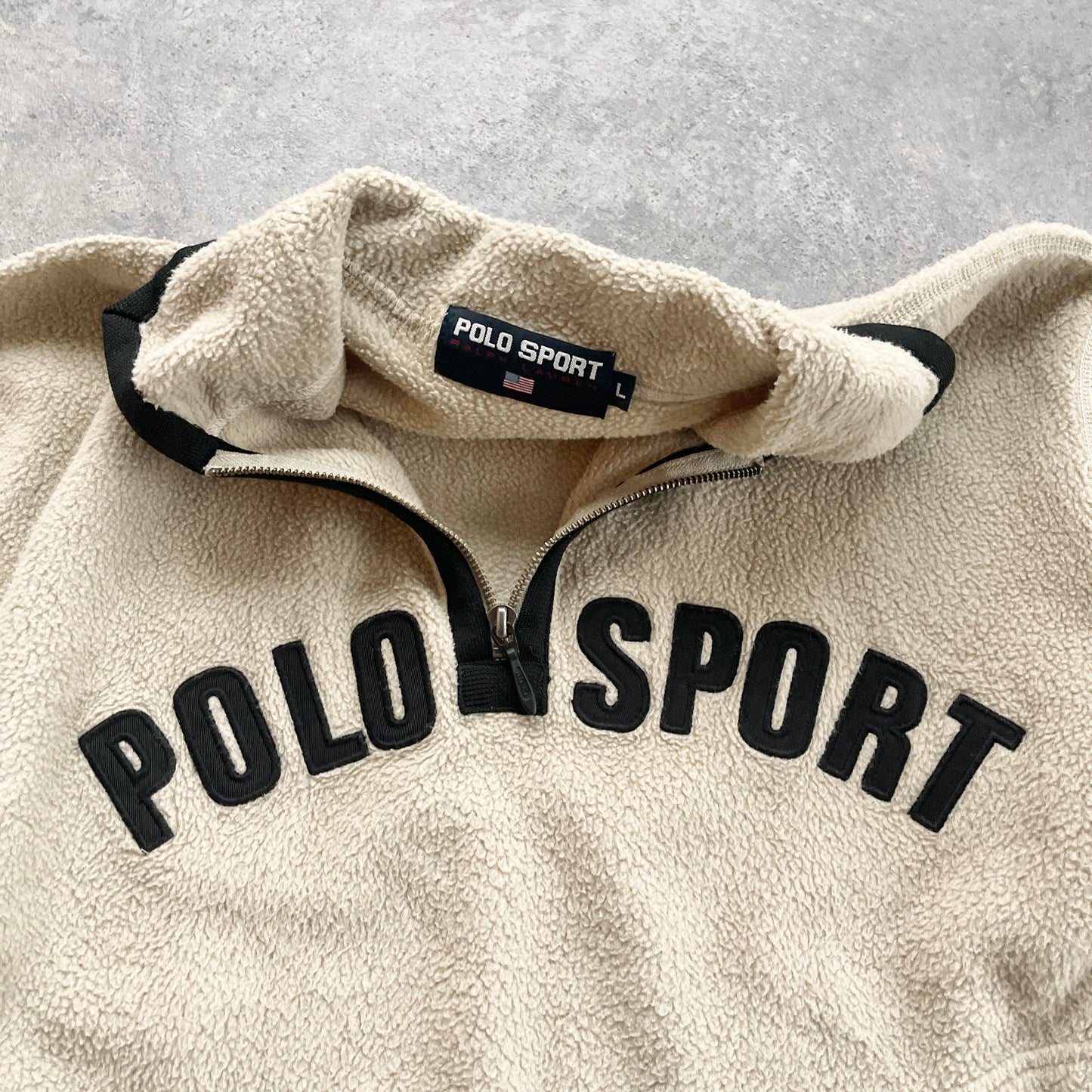 Polo Sport Ralph Lauren RARE 1990s heavyweight 1/4 zip fleece (L) - Known Source