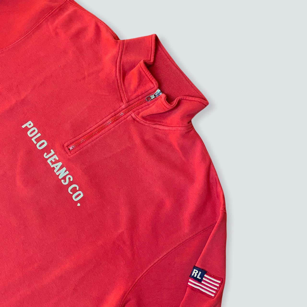 Polo Sport Ralph Lauren Red Half Zip Crewneck Sweatshirt (L) - Known Source