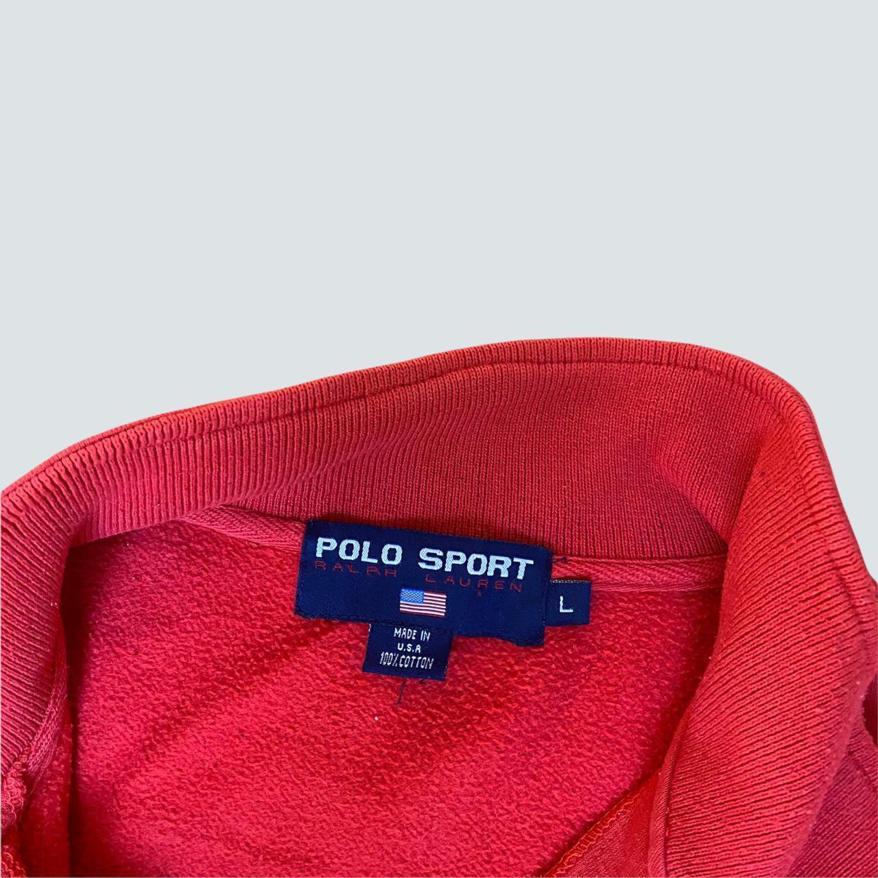 Polo Sport Ralph Lauren Red Half Zip Crewneck Sweatshirt (L) - Known Source