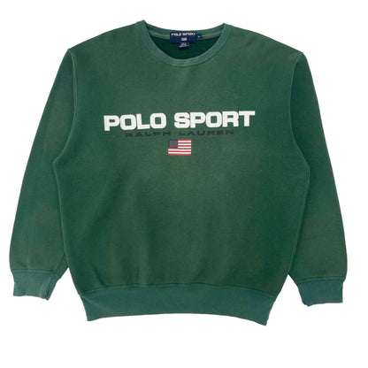 Polo Sport RL RARE 90s heavyweight spellout sweatshirt (L) - Known Source