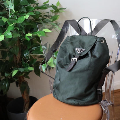 Prada Buckle Backpack Green - Known Source