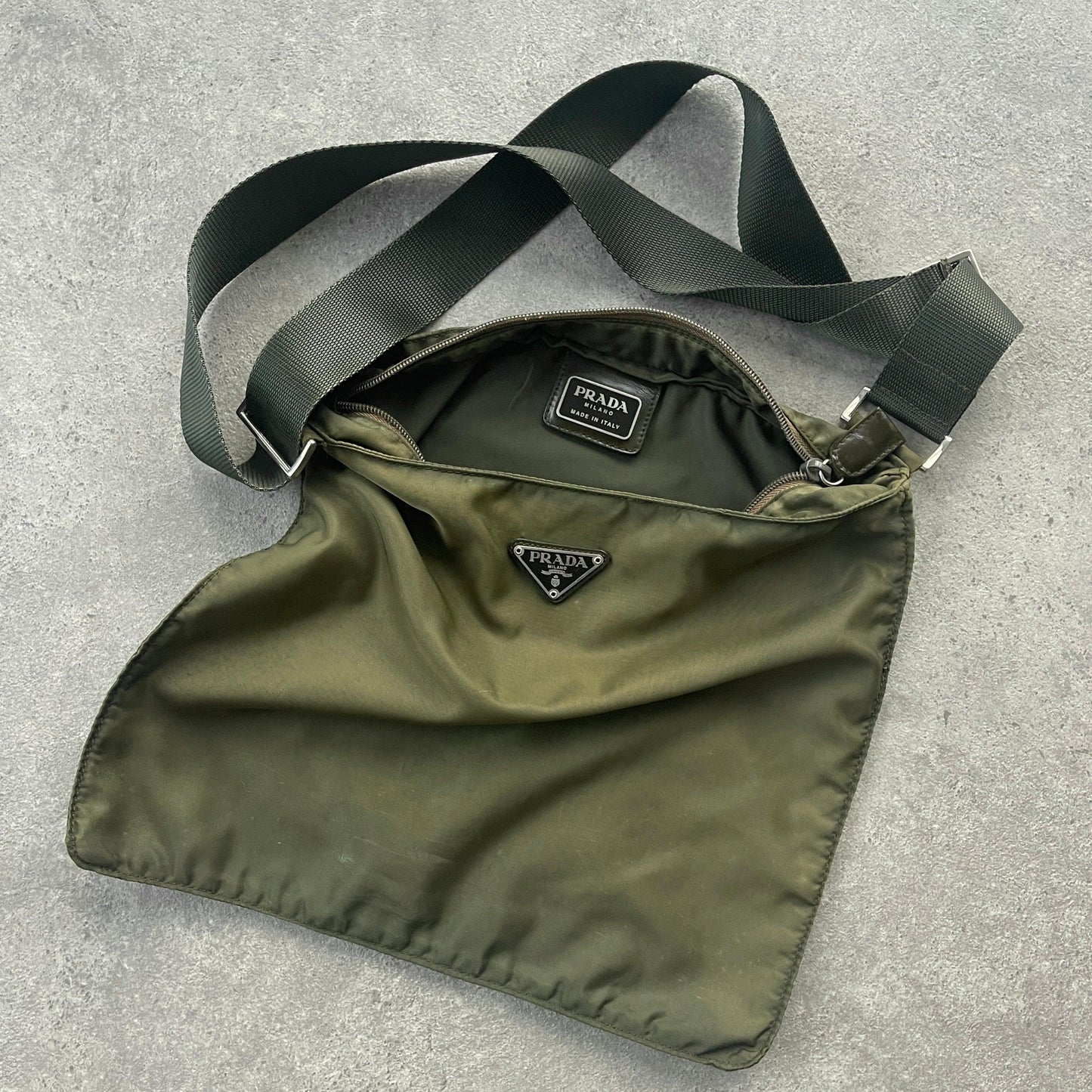 Prada Milano 2000s cross body sling bag (13”x12”) - Known Source