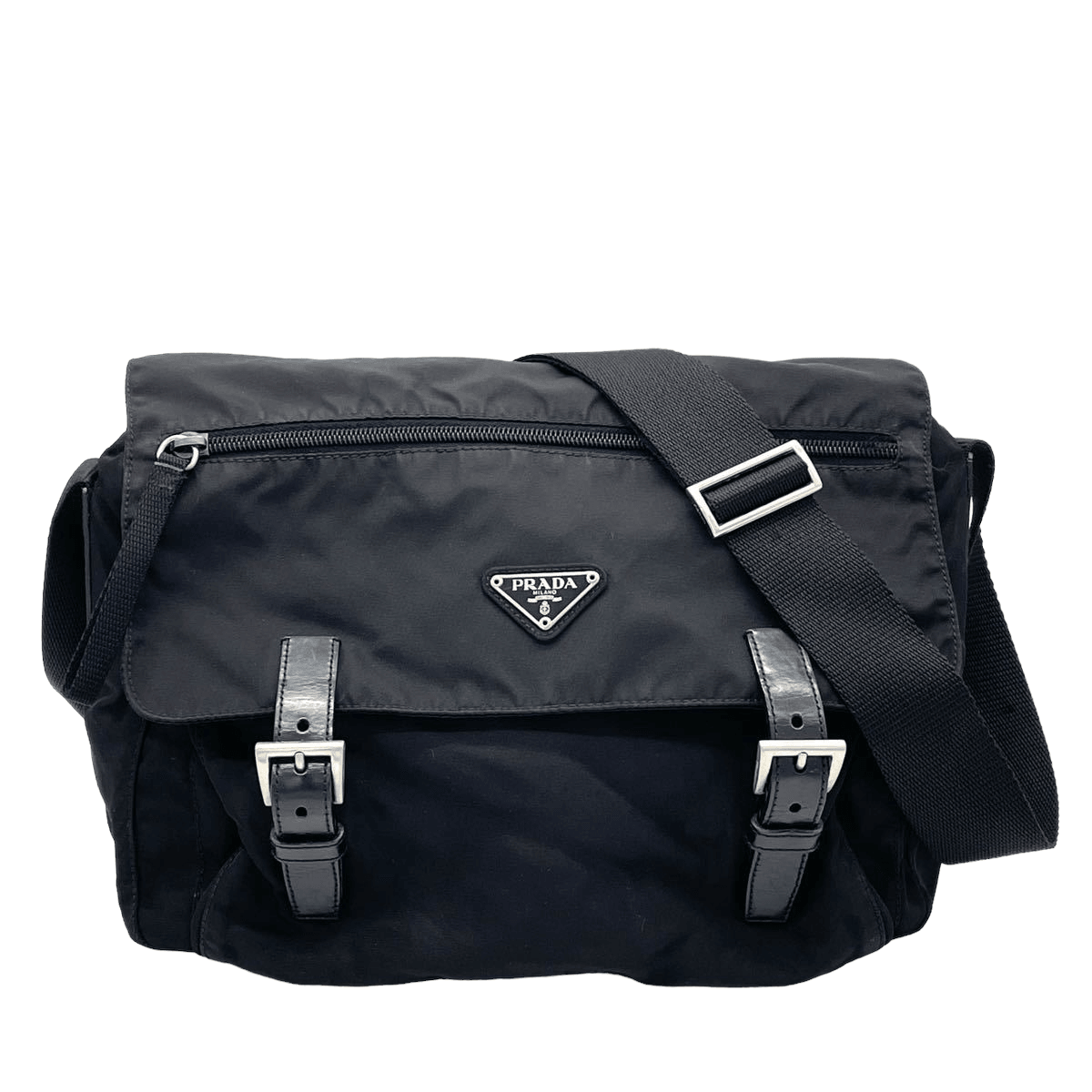 Prada Pocono Taste nylon leather black black flap shoulder bag - Known Source