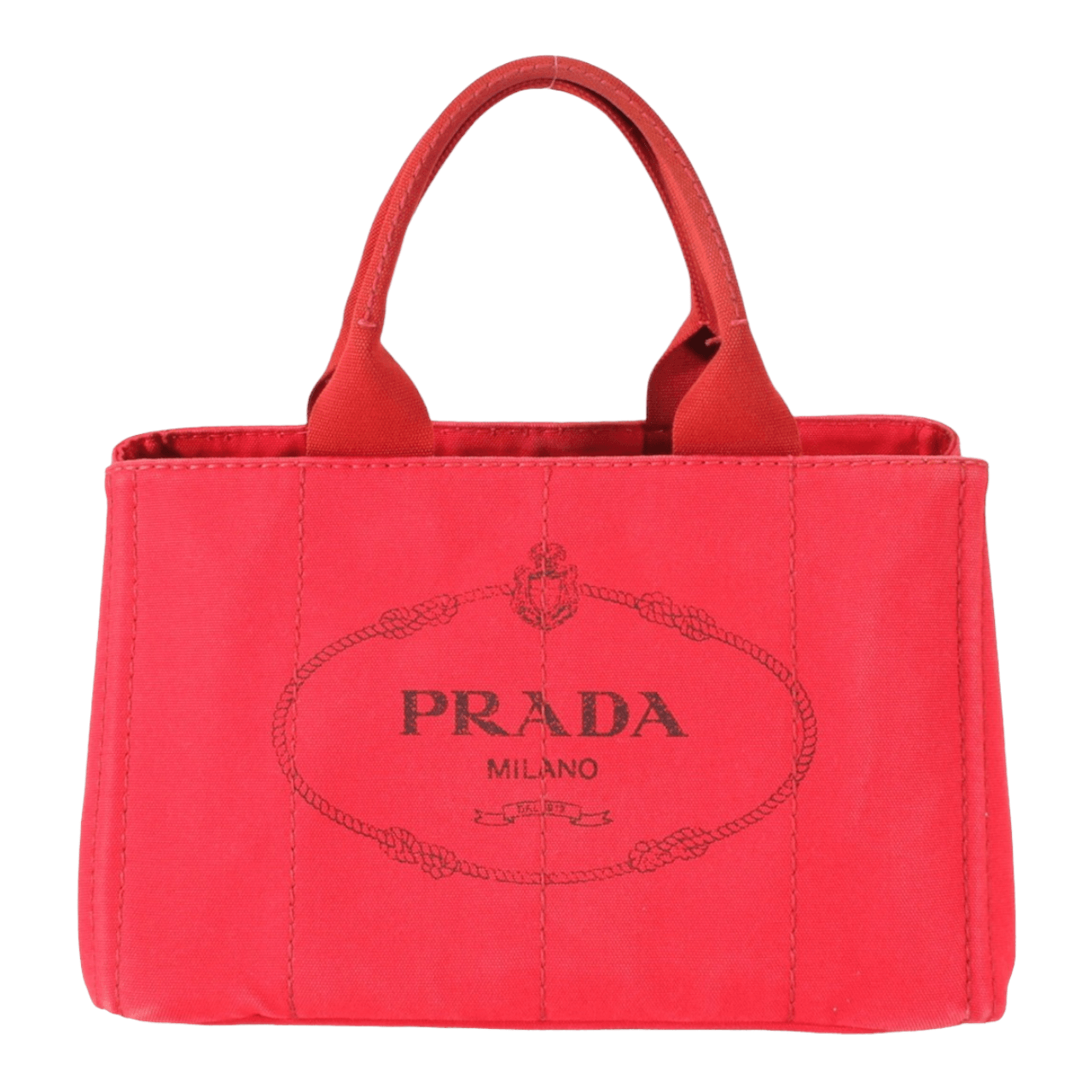 Prada Red logo canvas tote bag - Known Source