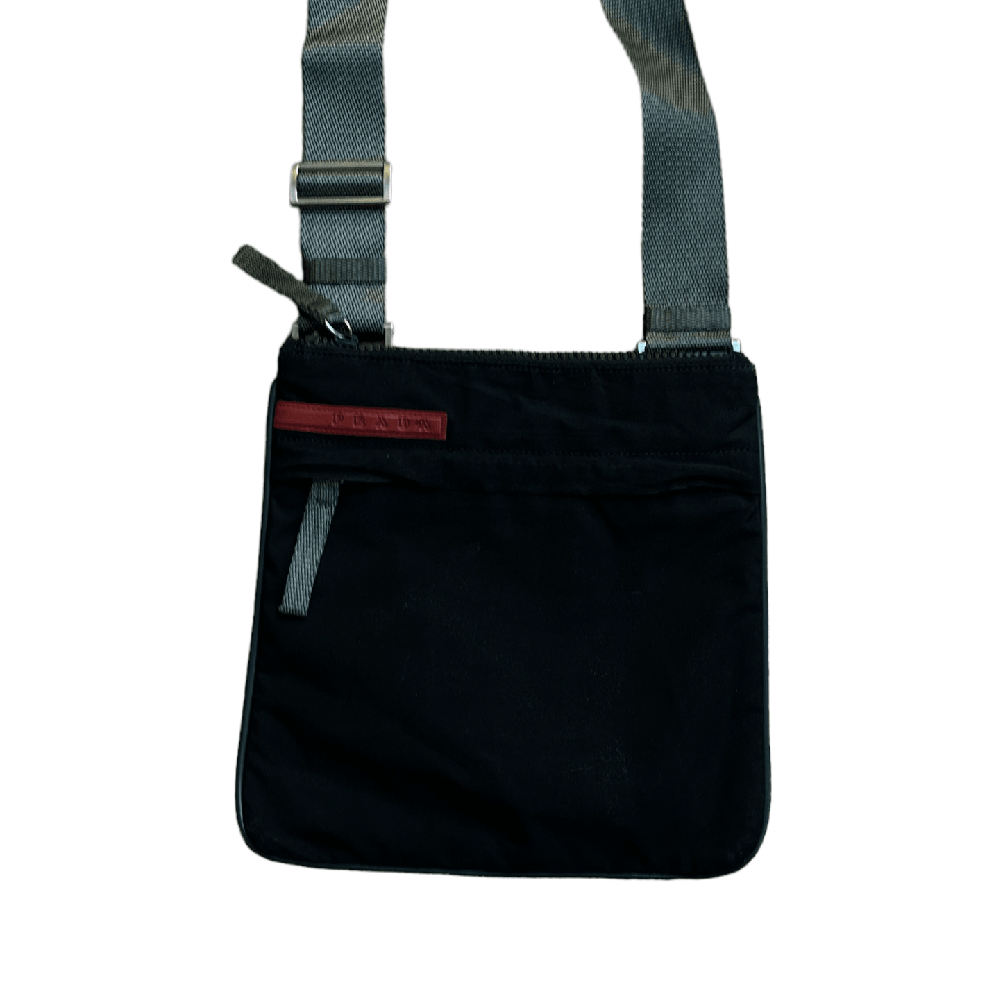 PRADA sports Black Red Logo nylon shoulder bag - Known Source