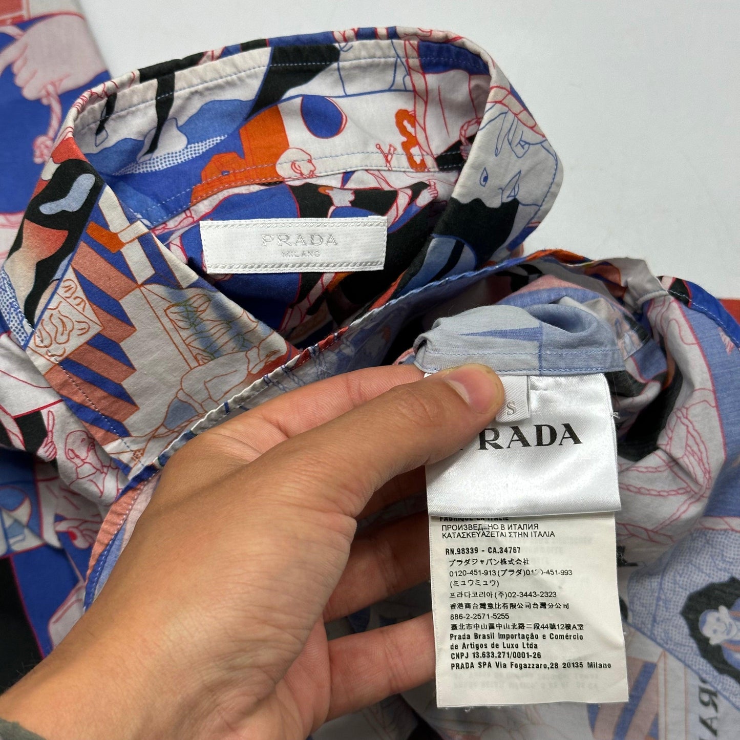 Prada SS17 Rope Print Button Down Shirt - S/M - Known Source