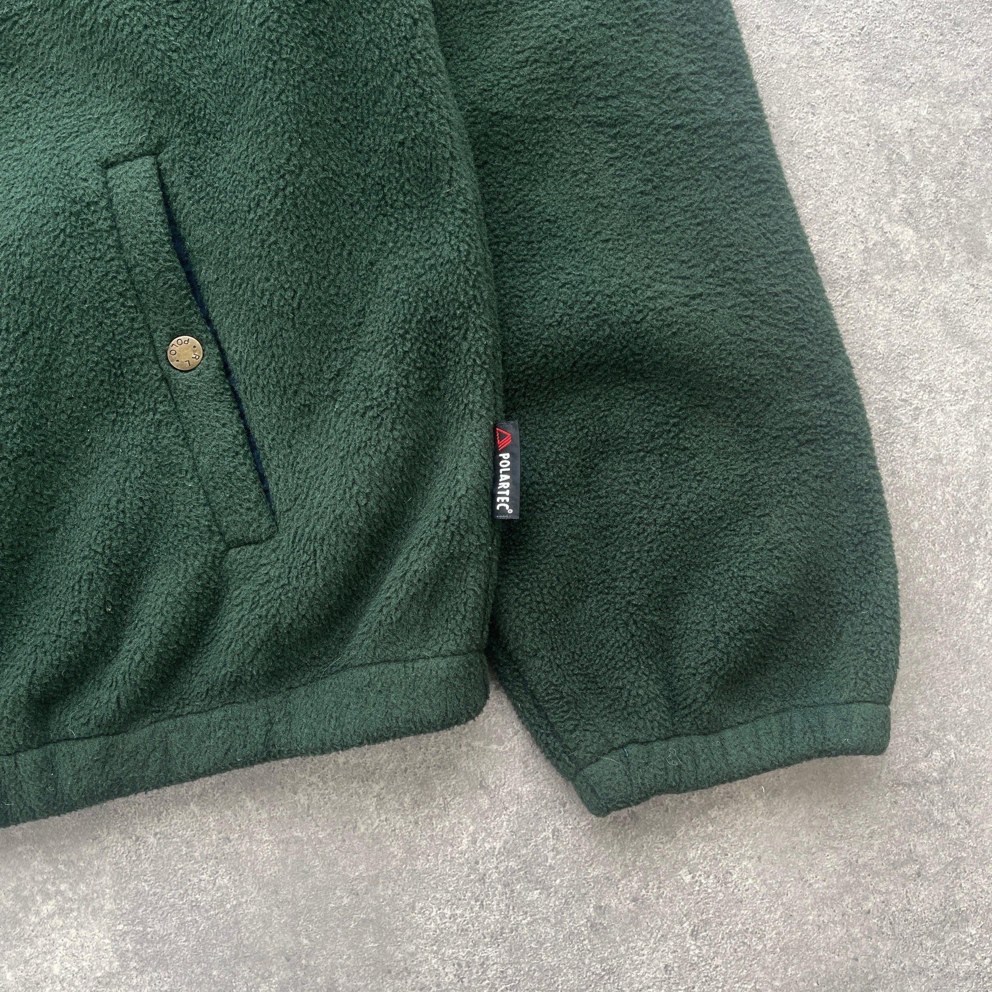 Ralph Lauren 1990s Polartec heavyweight fleece harrington jacket (XL) - Known Source