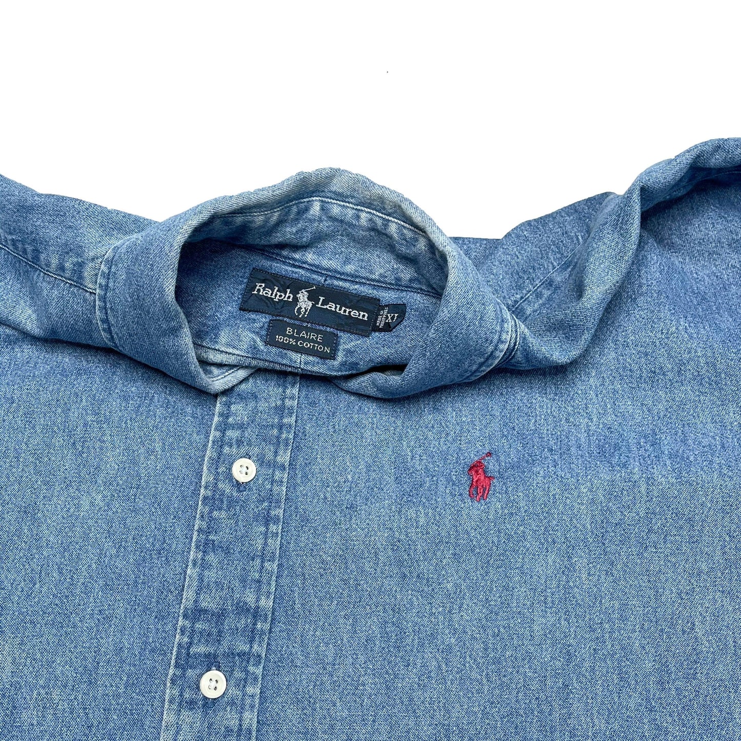 Ralph Lauren 90s heavy cotton denim shirt (XXL) - Known Source