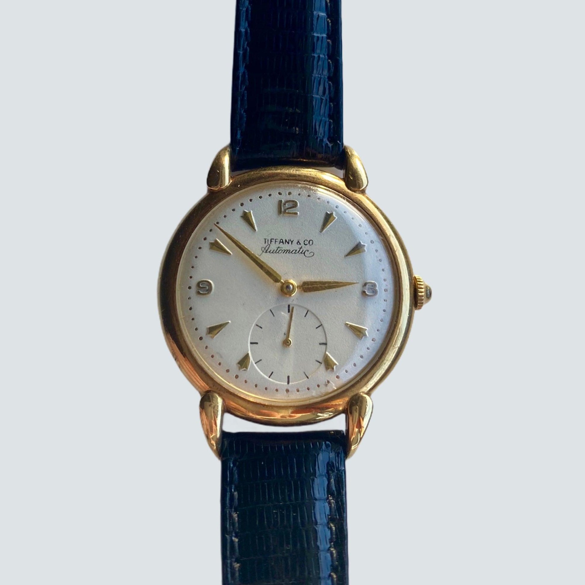 Rare 14k Gold Tiffany & Co Bumper Automatic Vintage 1950s Mens Watch - Known Source