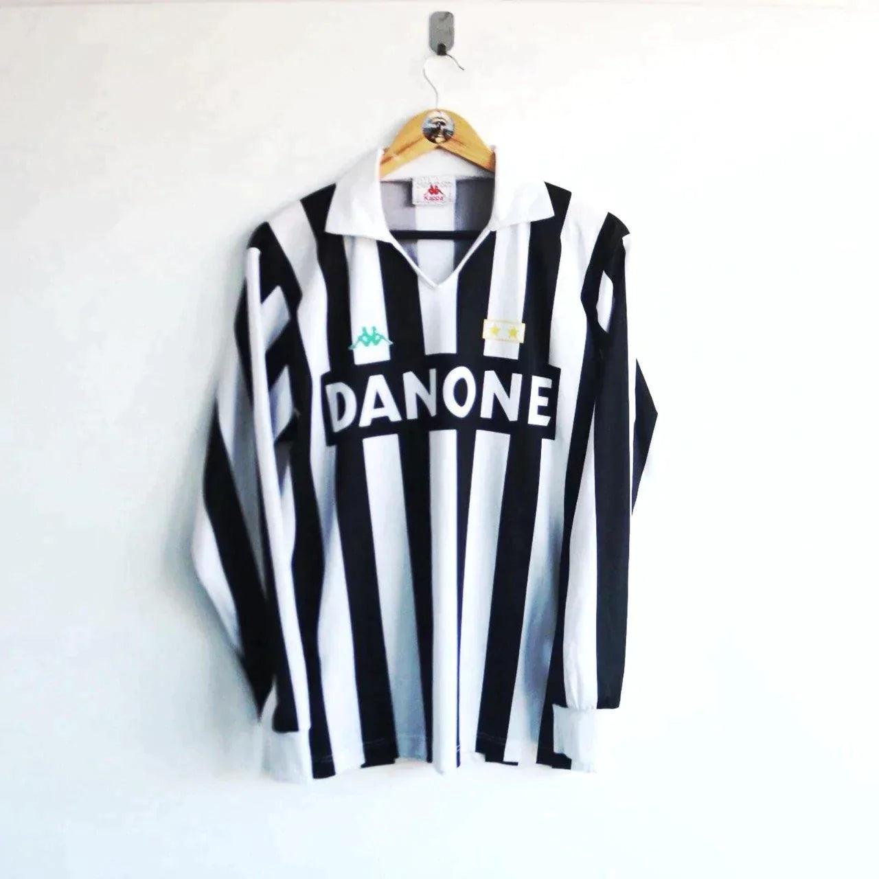 Rare JUVENTUS 1992/93 DANONE Vintage KAPPA Home Shirt (L) (L) - Known Source