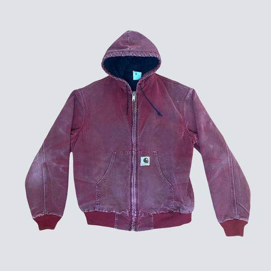 Red Vintage reworked Carhartt Bomber jacket/hoodie (L) - Known Source