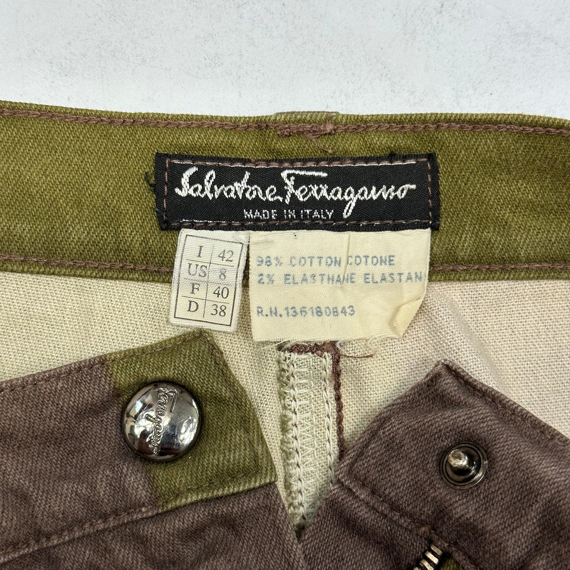 Salvatore Ferragamo 90’s Colour Block Trousers - UK10 / W30 - Known Source