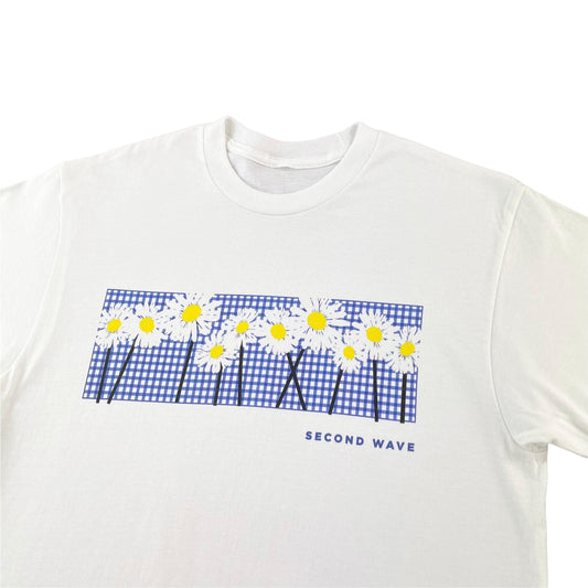 Second Wave flower grid t shirt - Known Source