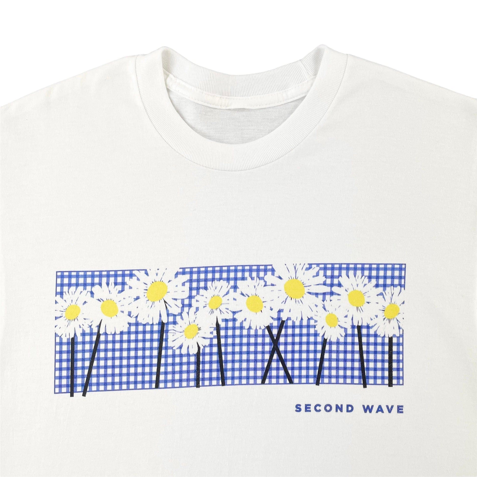 Second Wave flower grid t shirt - Known Source