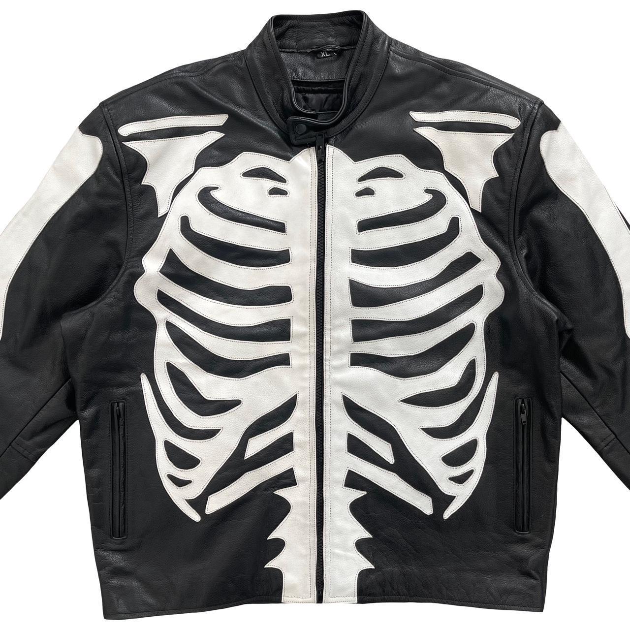 Skeleton Leather Motorcycle Jacket - Known Source