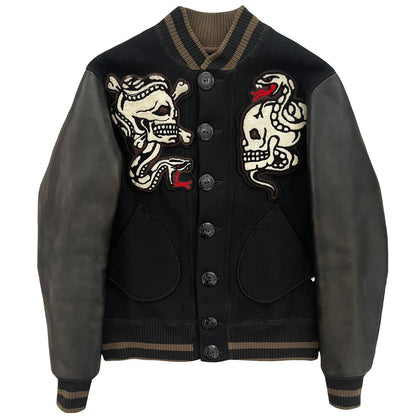 Skull Jeans Varsity Jacket - Known Source