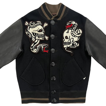 Skull Jeans Varsity Jacket - Known Source