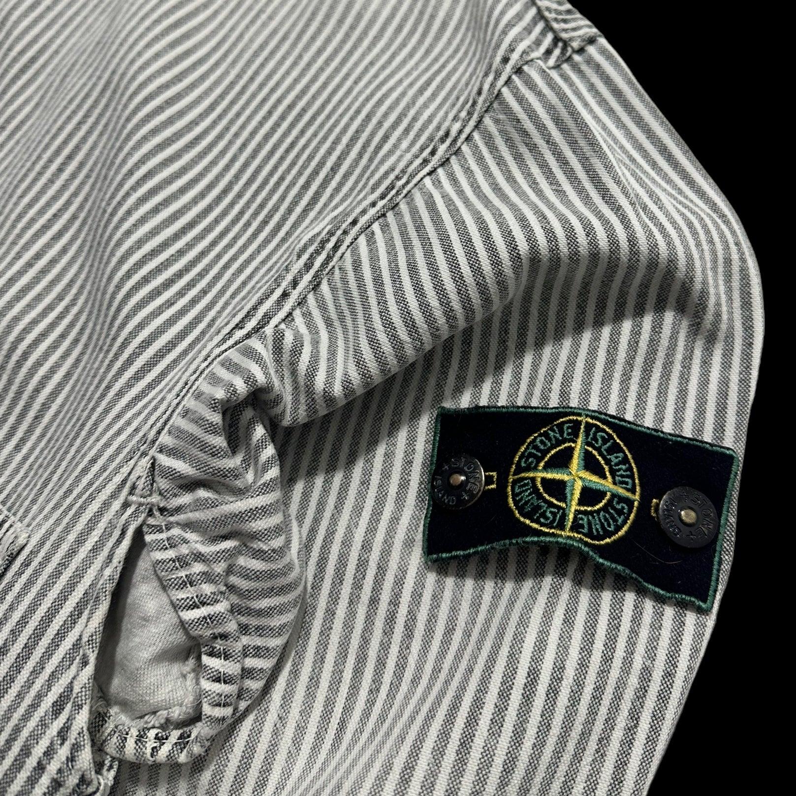 Stone Island 1986 Pigment Striped Chore Jacket with Green Edge Badge - Known Source