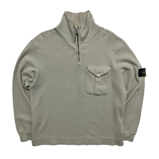 Stone Island A/W 2001 Ribbed Cotton Quarter Zip - Known Source