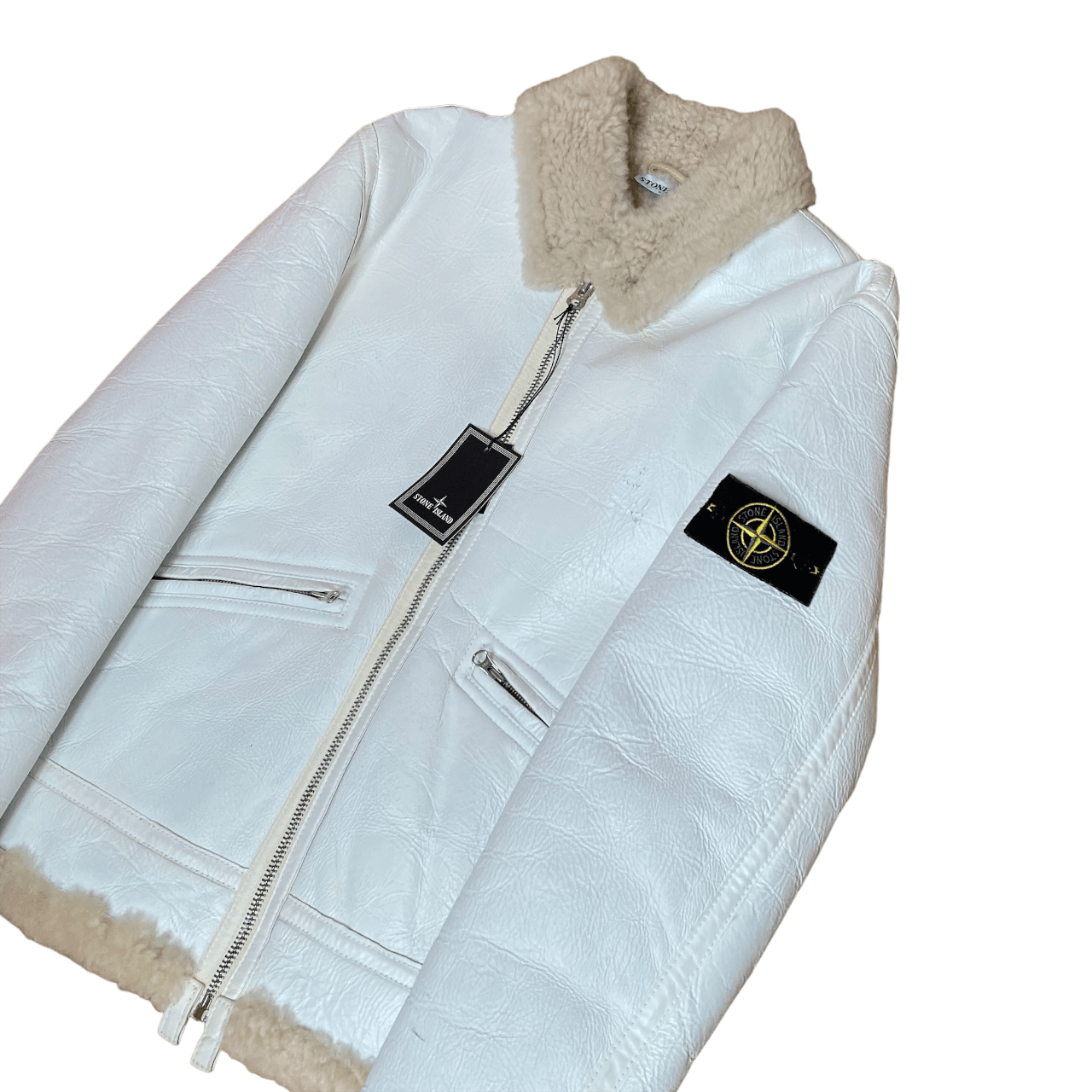 STONE ISLAND AW 2006 Hand Painted Sheepskin Leather Jacket - Known Source
