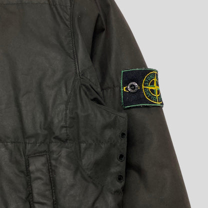 Stone Island AW99 Waxed Cotton Asymmetrical Puffer Jacket - S (M) - Known Source