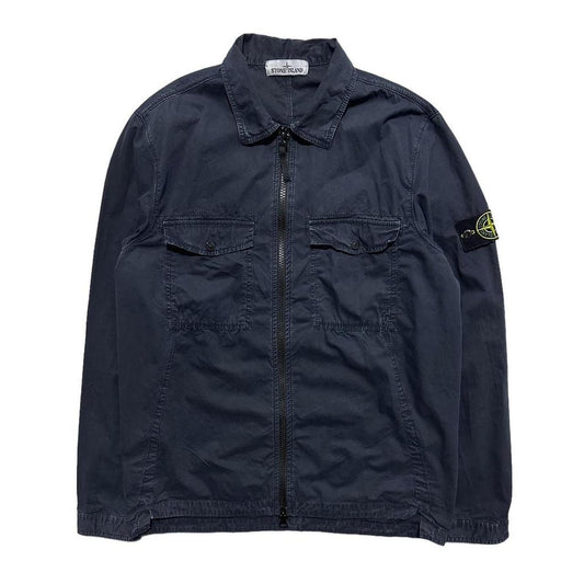 Stone Island Blue Canvas Overshirt - Known Source