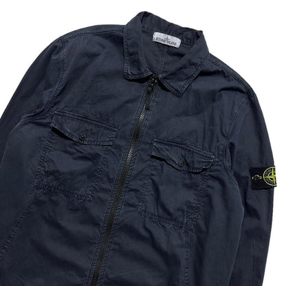 Stone Island Blue Canvas Overshirt - Known Source