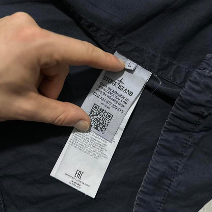 Stone Island Blue Canvas Overshirt - Known Source