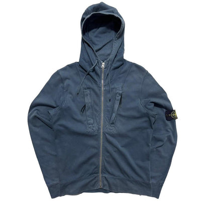 Stone Island Blue Double Pocket Hoodie - Known Source