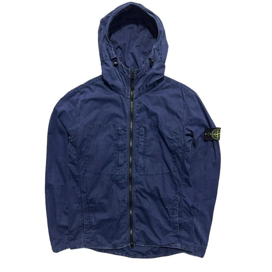Stone Island Blue Hooded Canvas Jacket - Known Source
