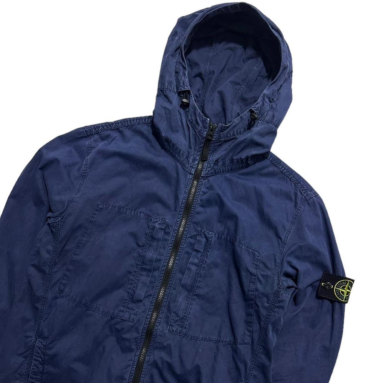Stone Island Blue Hooded Canvas Jacket - Known Source