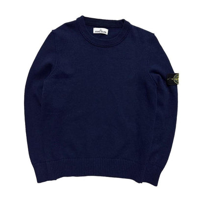 Stone Island Blue Knit Pullover Crewneck - Known Source